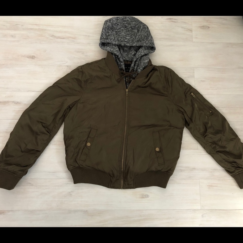Olive green puffer jacket